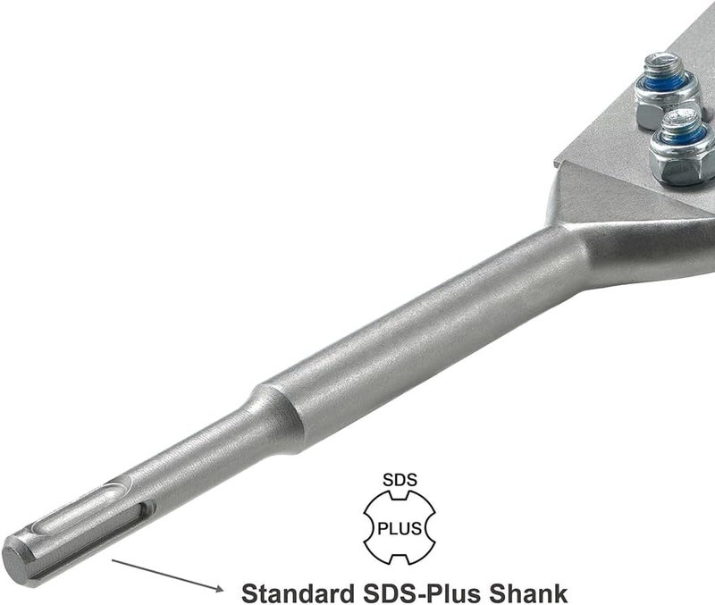 SPKLINE 5 Inch Wide SDS-Plus Floor Scraper Tool Kit with Spare Bolts and Locknuts and One Replacement Blade, Tile & Thinset Scaling Chisel Thinset Scraper Adhesives Remover Wall and Floor Scraper - Image 4